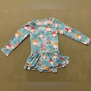 Posh Peanut  Long Sleeve Dress with Gnome Print 6-12 mo Gently Used